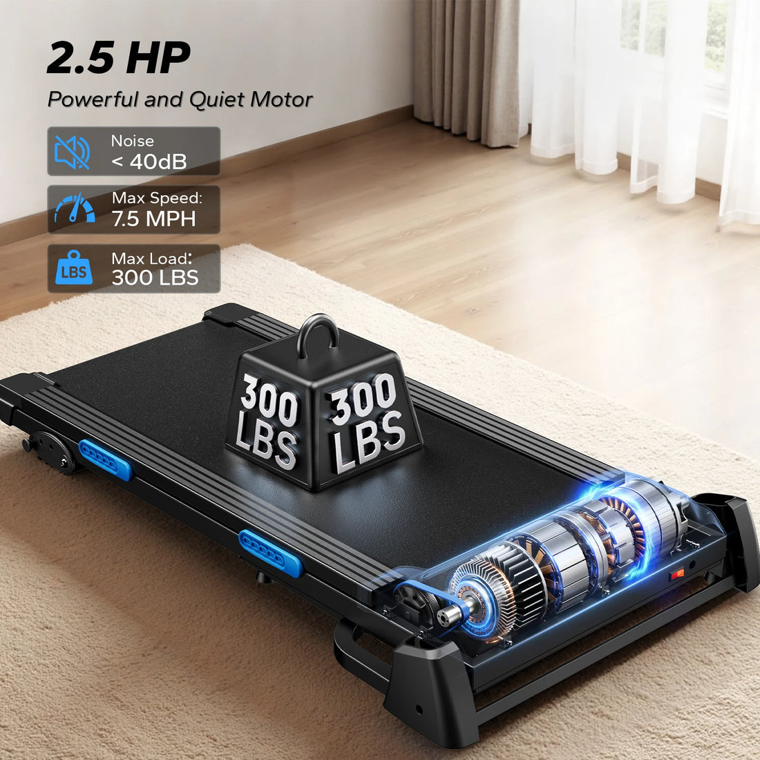MERACH Foldable Treadmill T12B1 Incline Quiet Treadmills