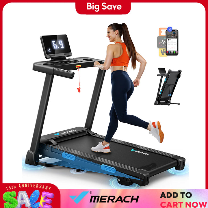 MERACH Foldable Treadmill T12B1 Incline Quiet Treadmills