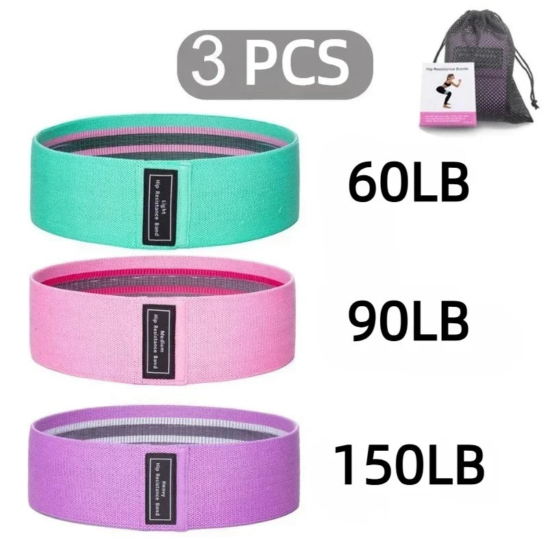 3Pcs Fabric Resistance Hip Booty Bands Glute Thigh Elastic Workout
