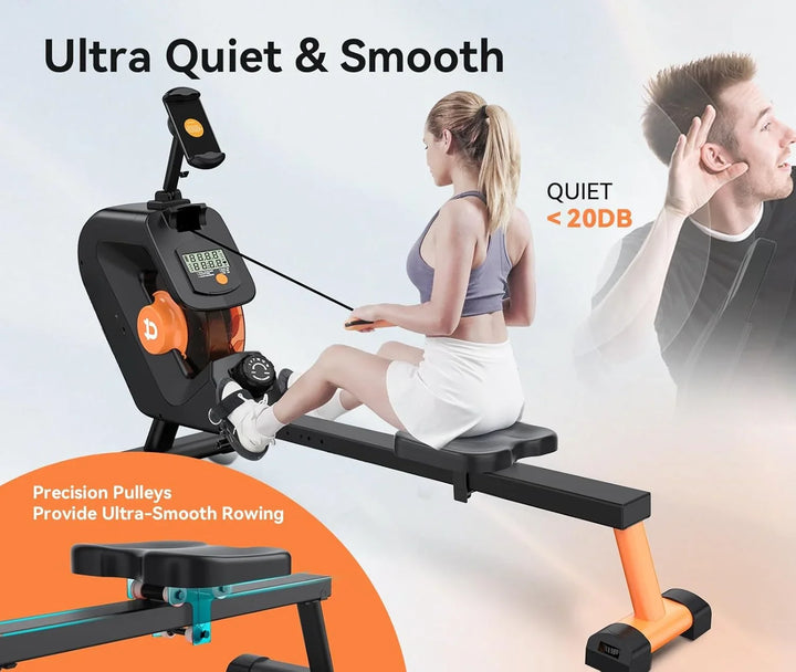 rowing machine, Max 350 LBS Magnetic Rower with LCD Monitor,