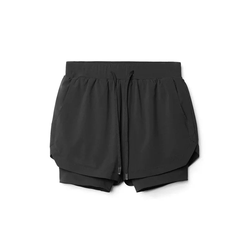 2023 new BreathableDouble layersport  shorts Gyms Fitness