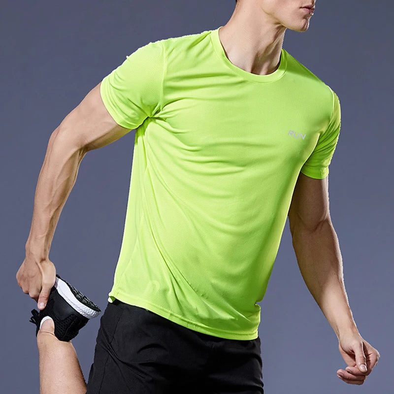 Summer Sport Gym t Shirt Men Quick Dry Running Bodybuilding
