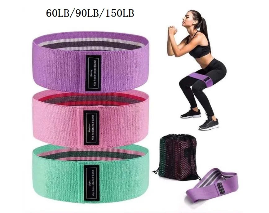 3Pcs Fabric Resistance Hip Booty Bands Glute Thigh Elastic Workout