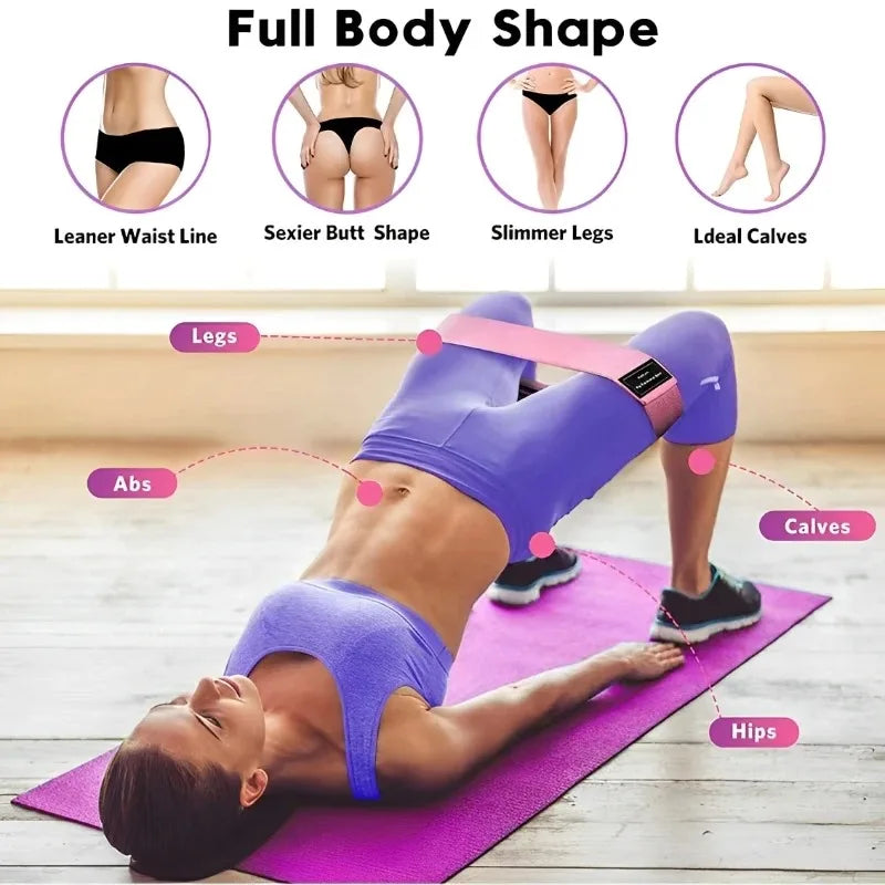 3Pcs Fabric Resistance Hip Booty Bands Glute Thigh Elastic Workout