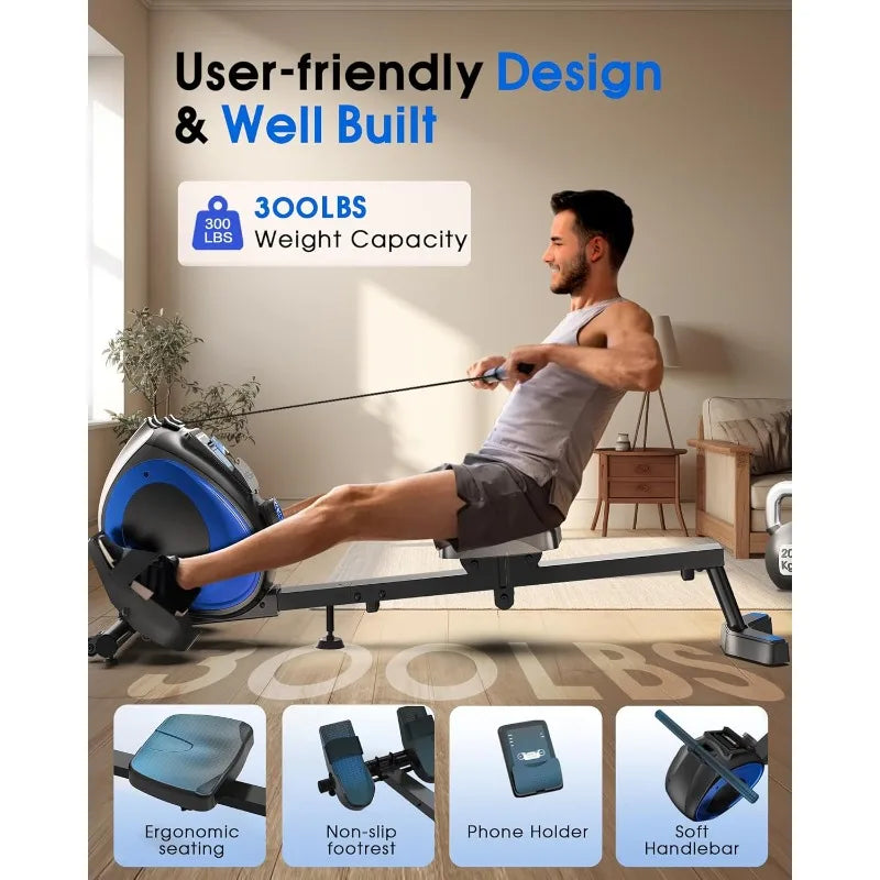 WELLFIT Rowing Machine, Magnetic Rower Machine