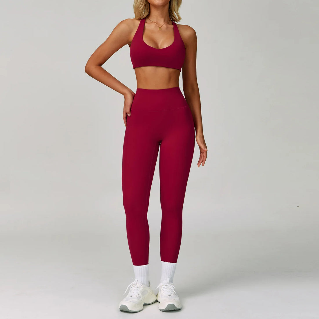 2PCS Yoga Clothing Set Women's High Waisted Leggings