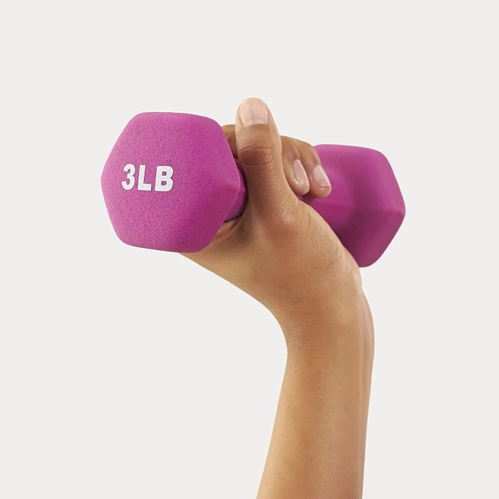 FUXION Neoprene Dumbbell Hand Weights, Sets of 2 Hexagon