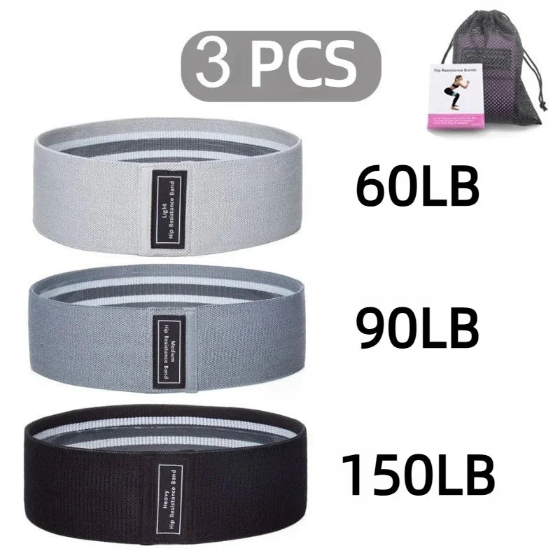3Pcs Fabric Resistance Hip Booty Bands Glute Thigh Elastic Workout