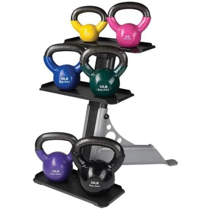 Body-Solid Vinyl Coated Kettlebells with Kettle Grip Handles,