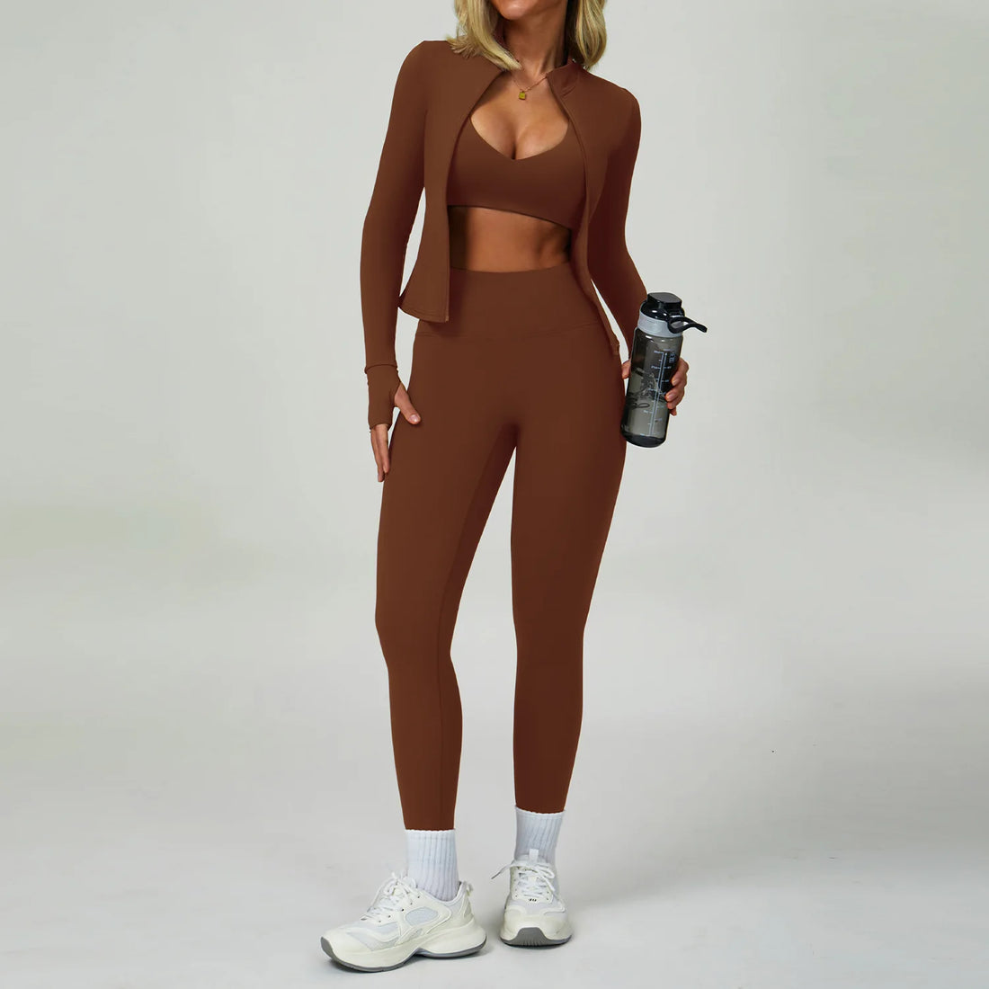 2PCS Yoga Clothing Set Women's High Waisted Leggings