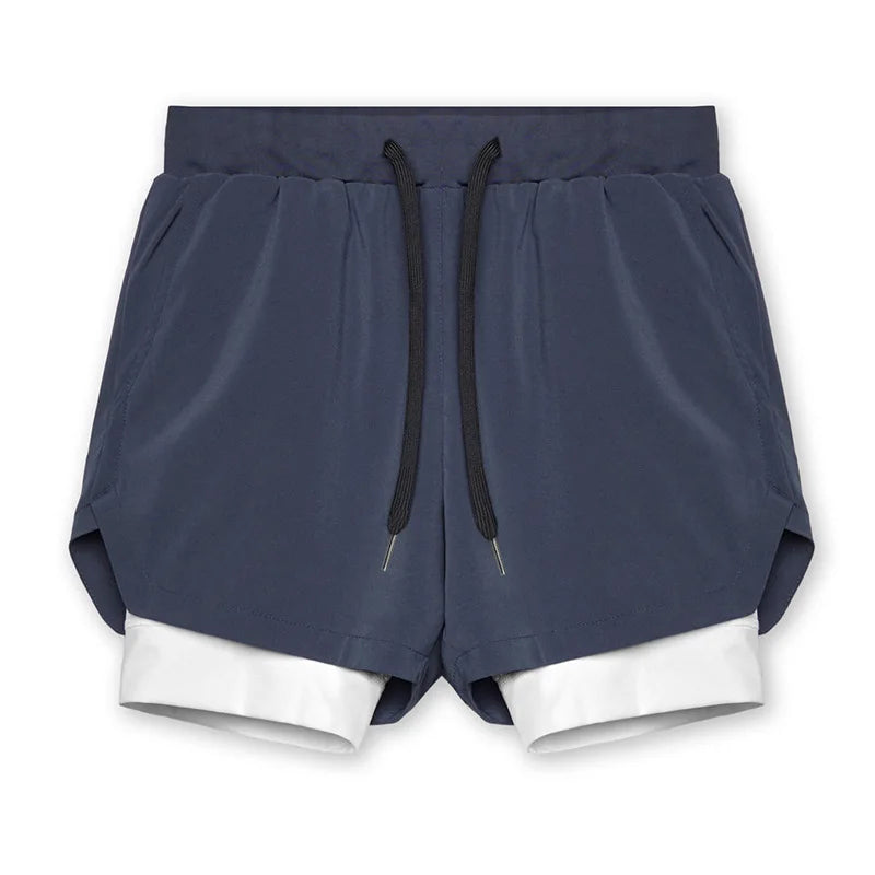2023 new BreathableDouble layersport  shorts Gyms Fitness