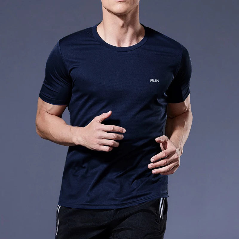 Summer Sport Gym t Shirt Men Quick Dry Running Bodybuilding