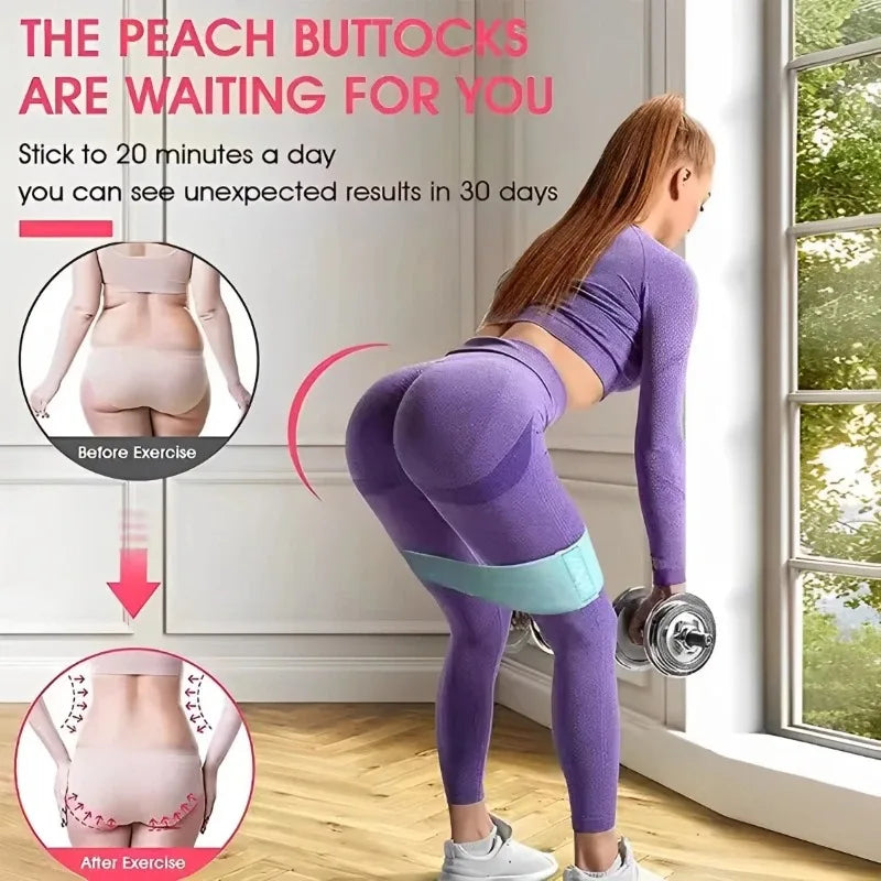 3Pcs Fabric Resistance Hip Booty Bands Glute Thigh Elastic Workout