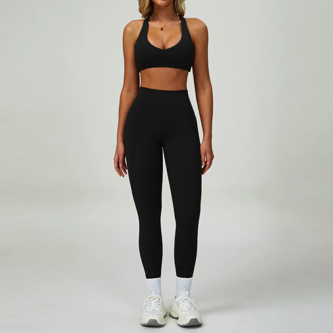 2PCS Yoga Clothing Set Women's High Waisted Leggings