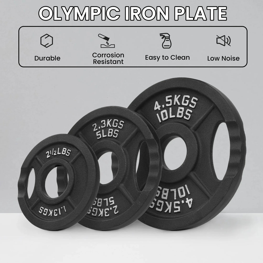 Cast Iron Weight Plates for Strength Training, 2-Inch, 35-Pound, Set