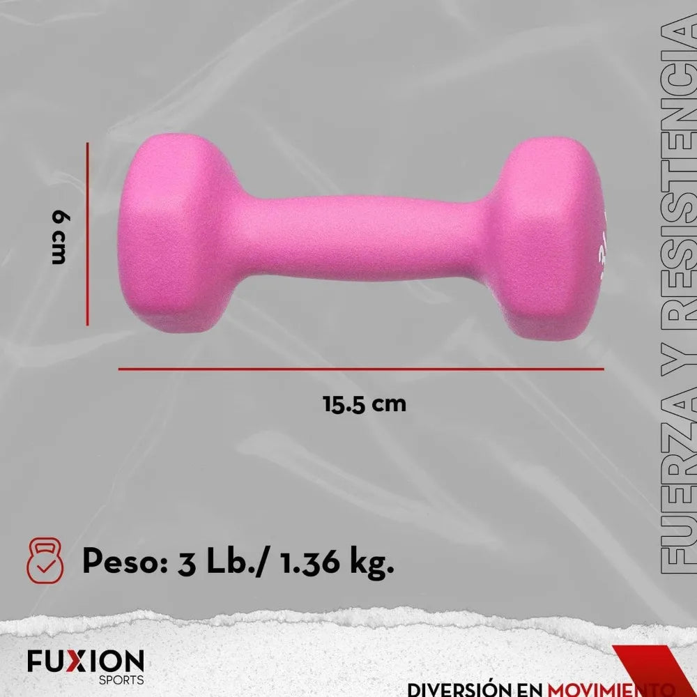 FUXION Neoprene Dumbbell Hand Weights, Sets of 2 Hexagon