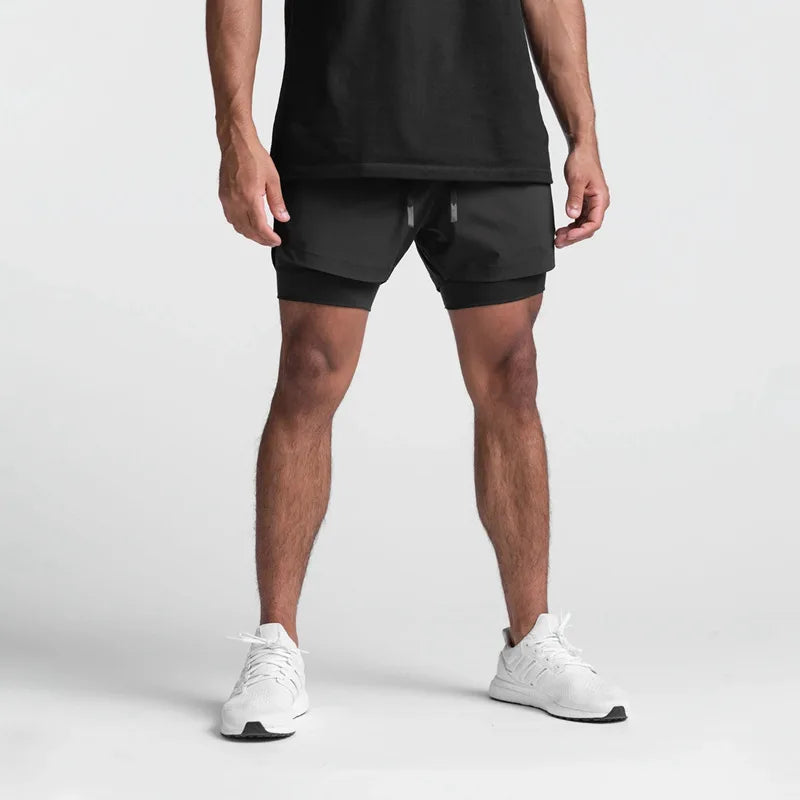 2023 new BreathableDouble layersport  shorts Gyms Fitness