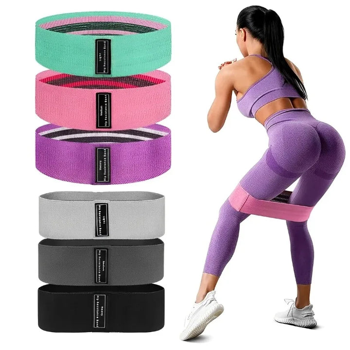3Pcs Fabric Resistance Hip Booty Bands Glute Thigh Elastic Workout