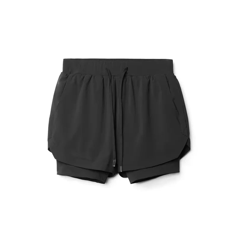 2023 new BreathableDouble layersport  shorts Gyms Fitness