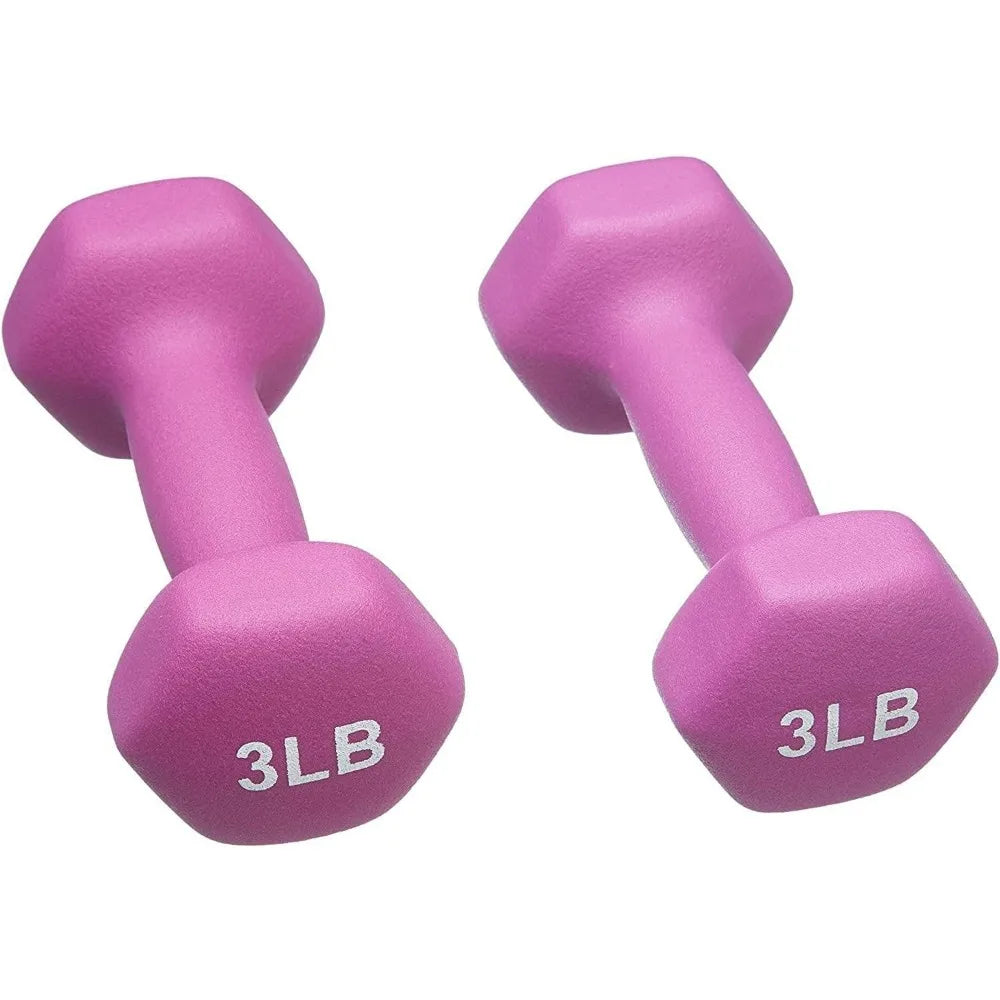 FUXION Neoprene Dumbbell Hand Weights, Sets of 2 Hexagon
